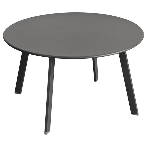Mesa Terraza Redonda Metal Grafito 70x40cm fondo blanco packshot - Atmosphera Francia