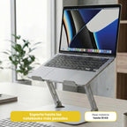 LEVO Alzador Notebook — vista lateral del perfil y ángulo máximo de elevación