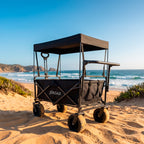 Carro de Transporte Plegable con Techo 150 kg Xroad en la playa
