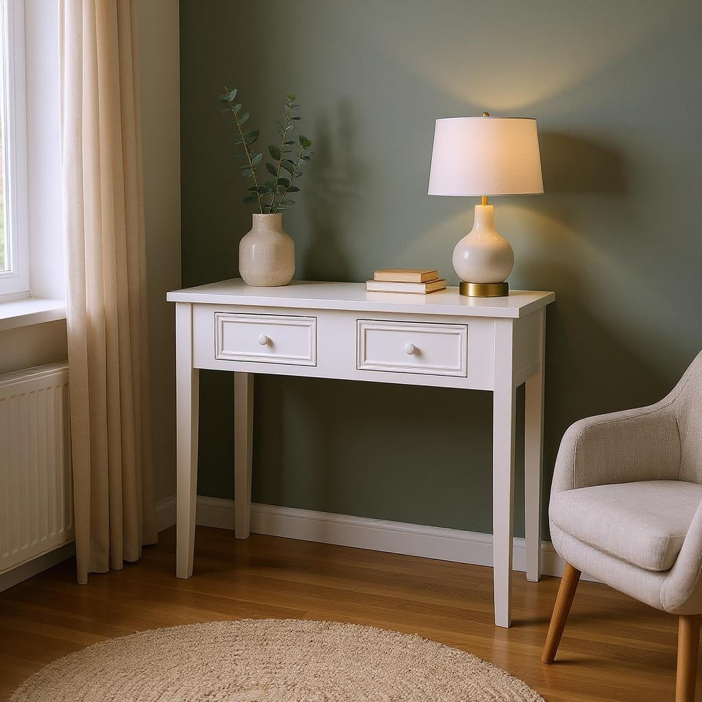 Arrimo Charme 80 blanco marfil en rincón lectura con lámpara - Atmosphera Francia