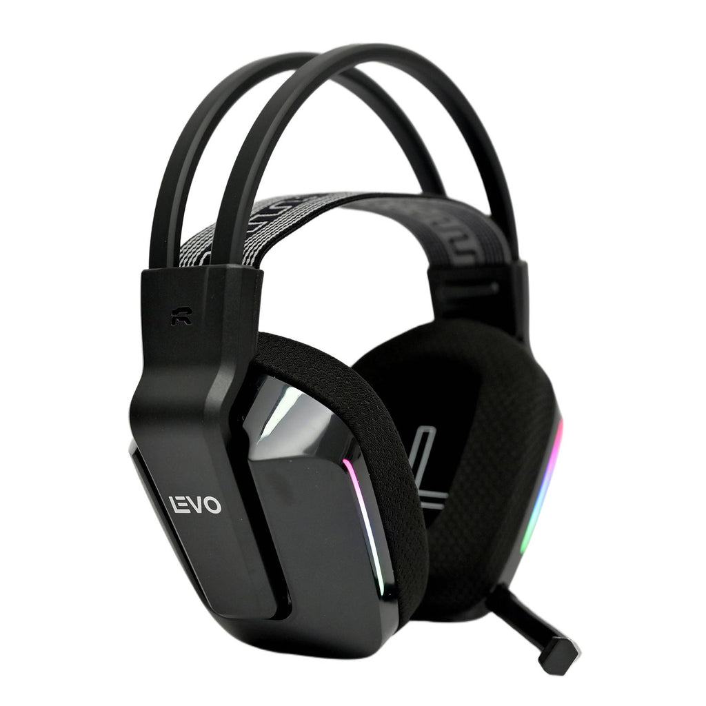 LEVO Audifono Gamer Zenit Elite negro audifonos gamer inalambricos 7.1 surround con RGB y microfono