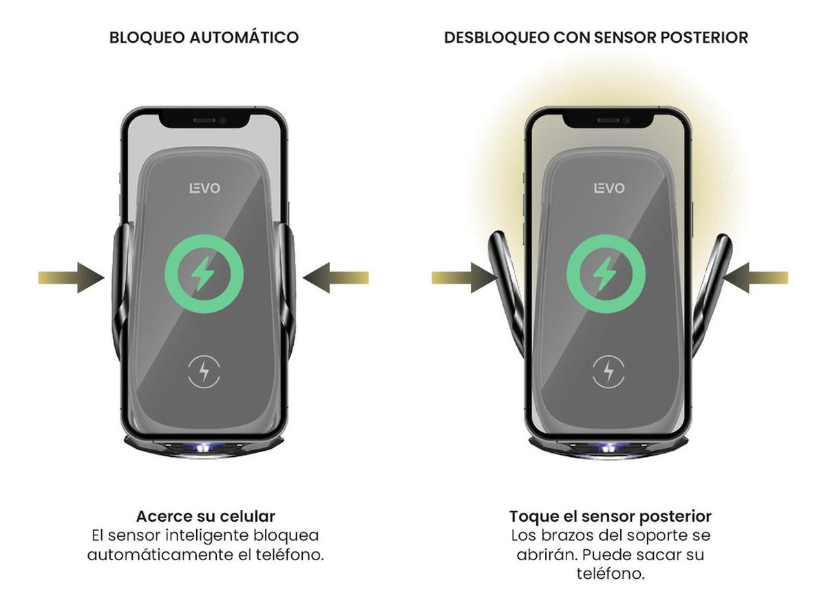 Cargador Inalámbrico Magnético Carga Rápida Auto VO1 LEVO — foto 6