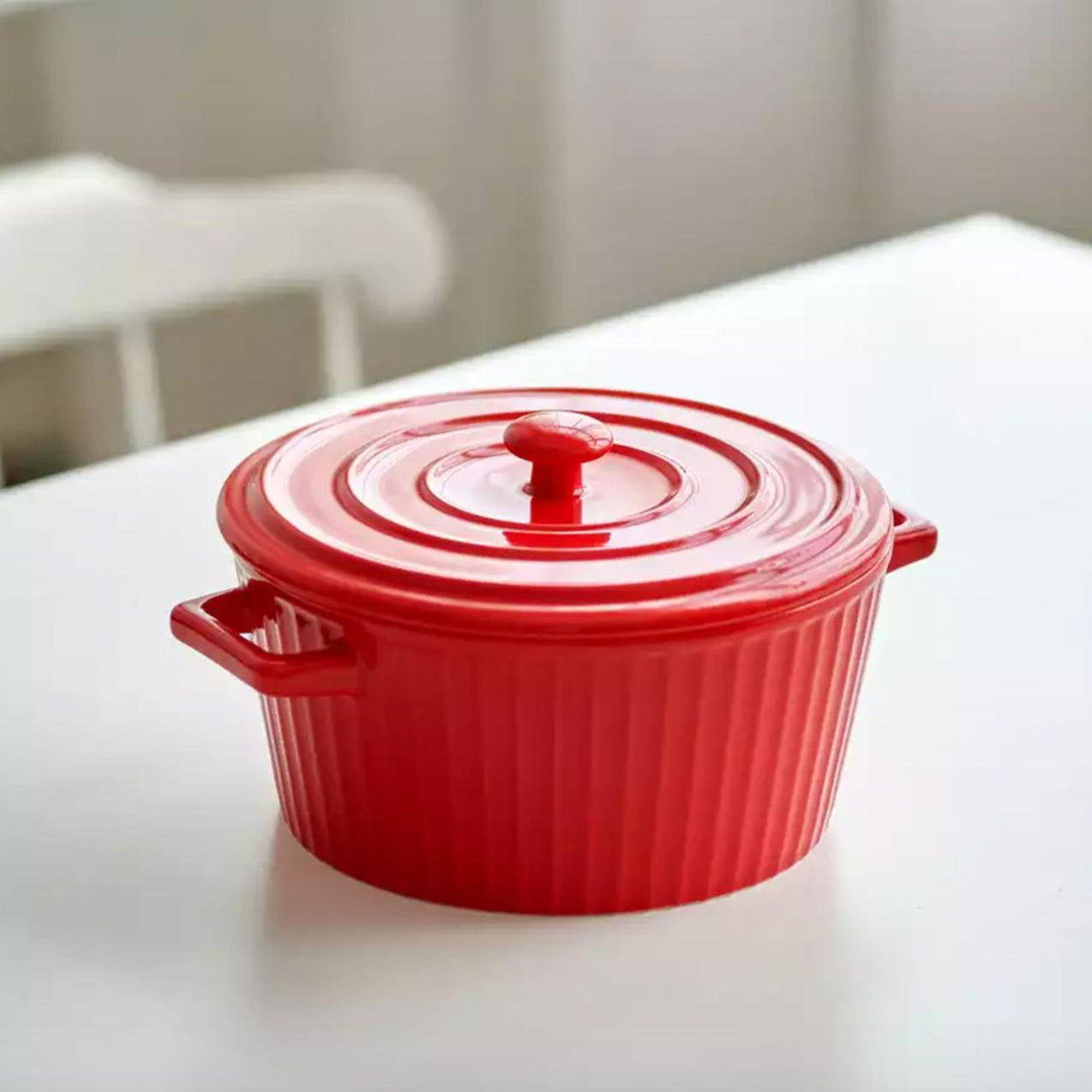Fuente de Cerámica para Horno Cacerola Olla Roja Simplit