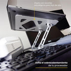 LEVO Alzador Notebook — pies antideslizantes y base estable, detalle inferior