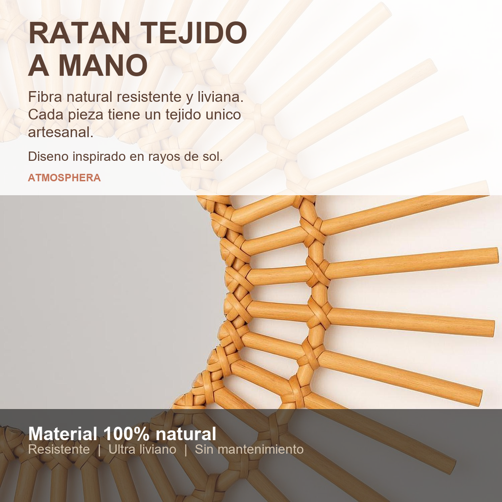 Espejo Jane Ratan - Material Ratan Tejido a Mano