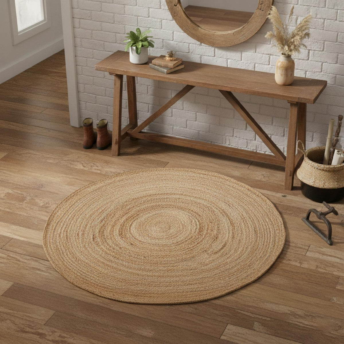 Alfombra Yute Redonda Atmosphera 160 cm