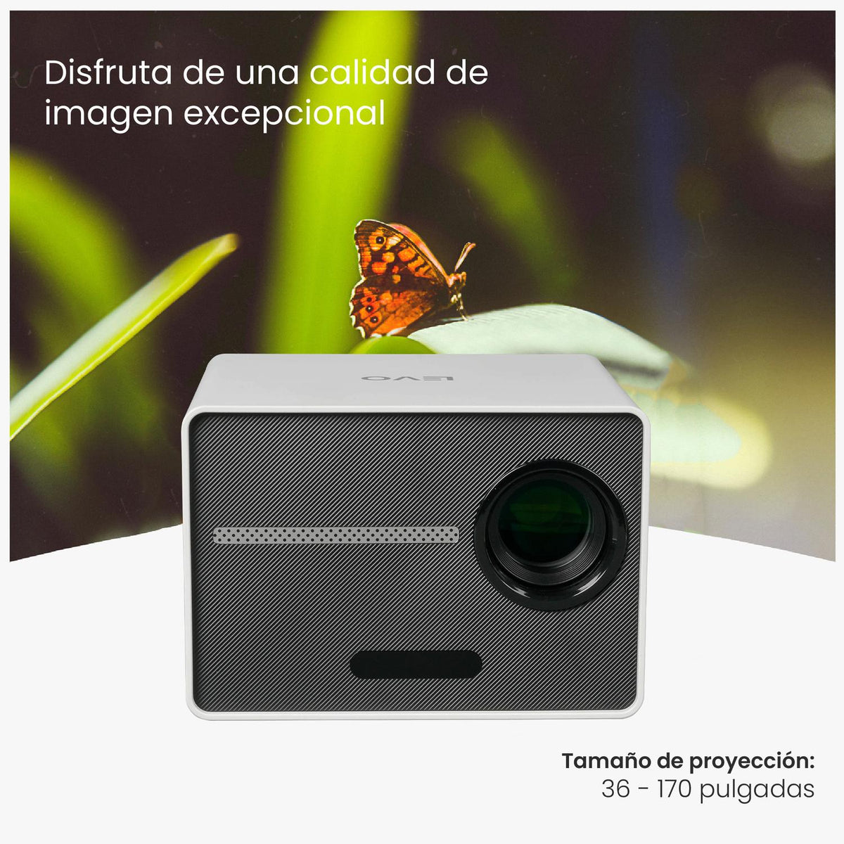 Proyector Portátil Halo 9000lm + Telón Manual 80" LEVO — foto 5