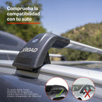 XRoad Barras R13 — detalle del pie de sujeción y sistema de fijación sin perforar