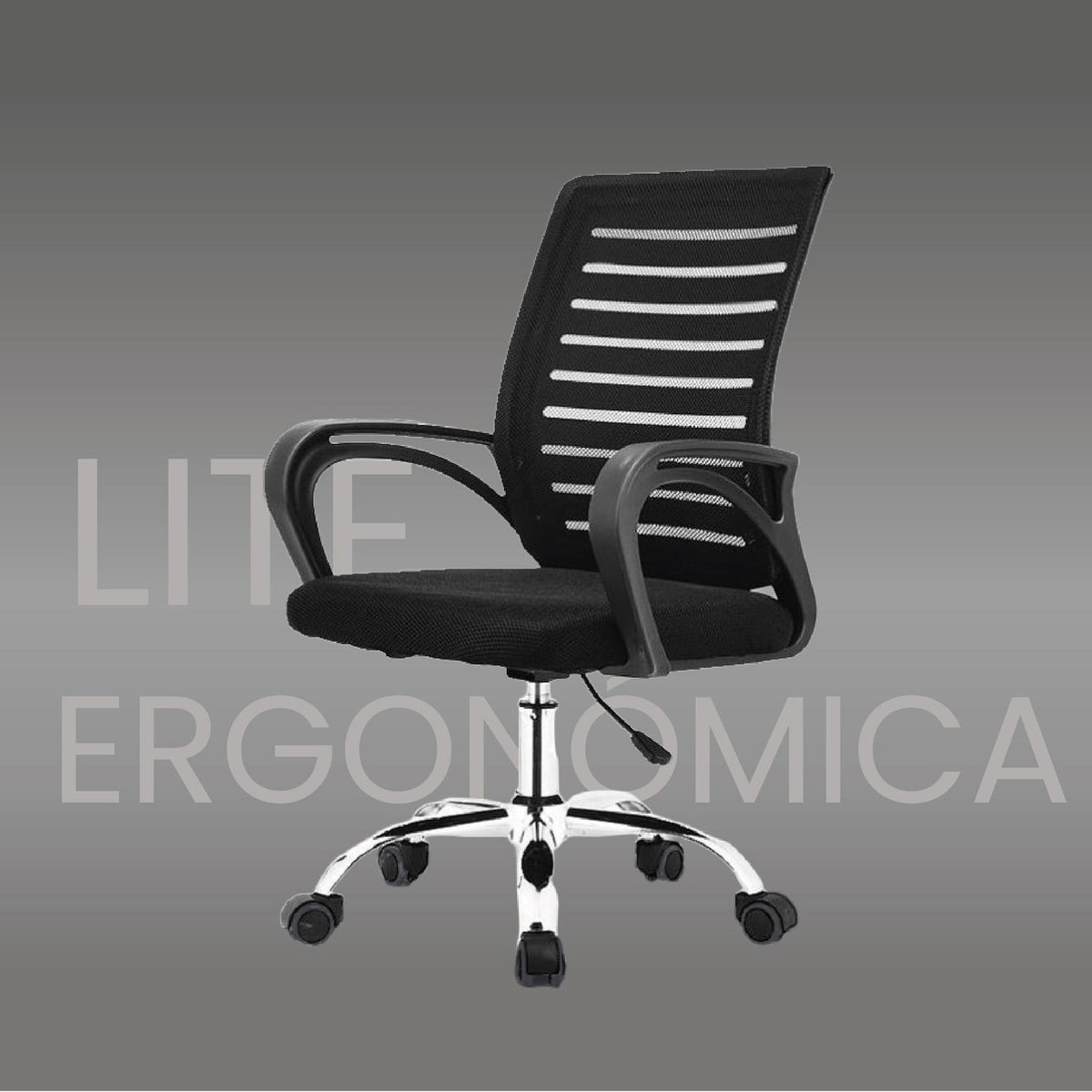 LEVO Silla Lite — apoyabrazos fijos y mecanismo de ajuste de altura