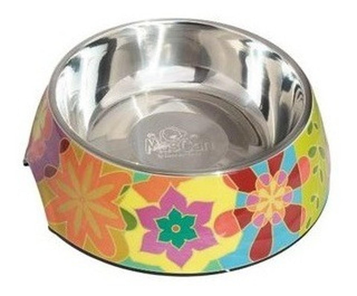 Plato Melamina Motivo Redondo Amarillo Talla S Perro