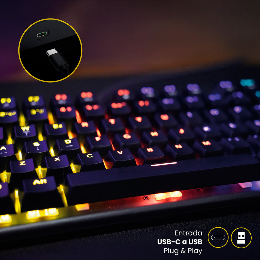 LEVO Teclado Gamer NovaBlade Numérico Red Switch — entrada USB-C a USB plug and play