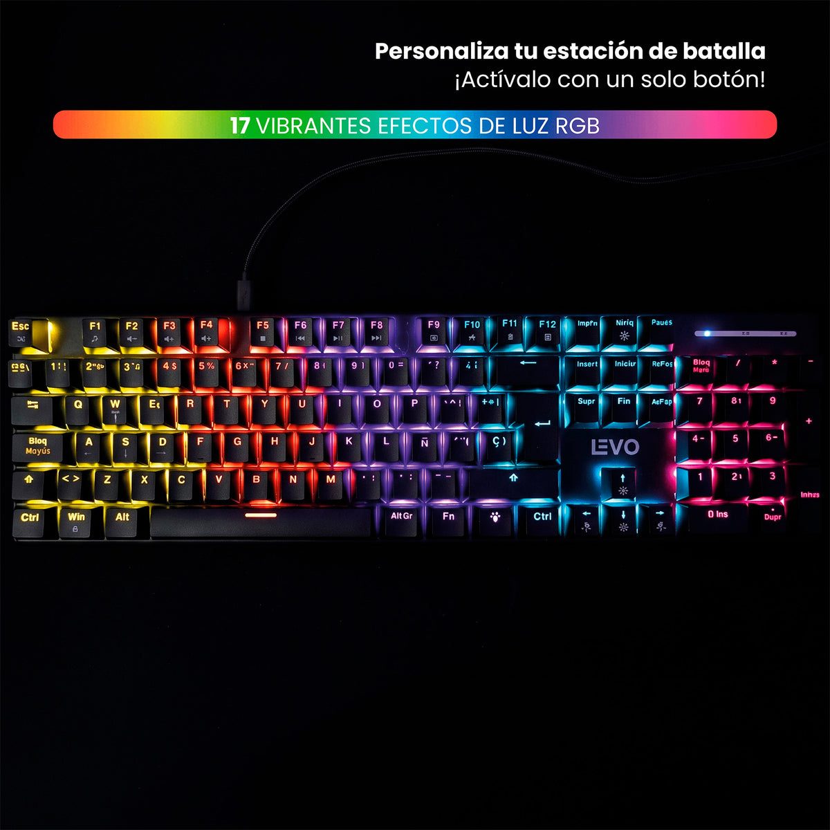 LEVO Teclado Gamer NovaBlade Numérico Red Switch — 17 efectos de luz RGB