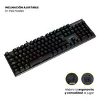 LEVO Teclado Gamer NovaBlade Numérico Red Switch — inclinación ajustable en tres niveles