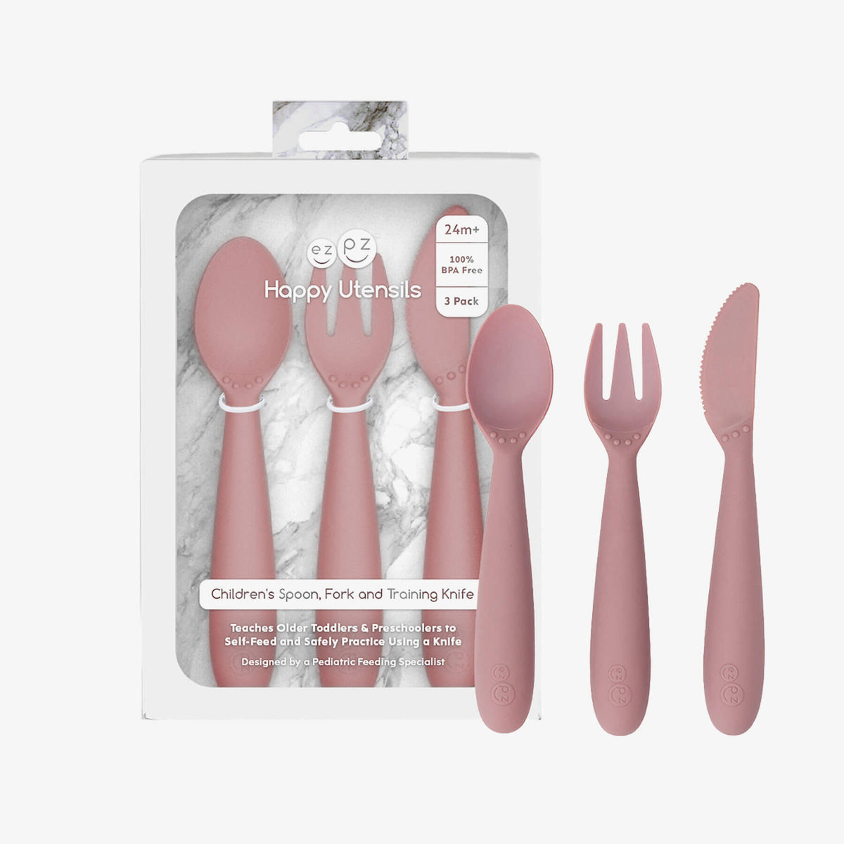 Set de Cubiertos Happy Rosado Ezpz