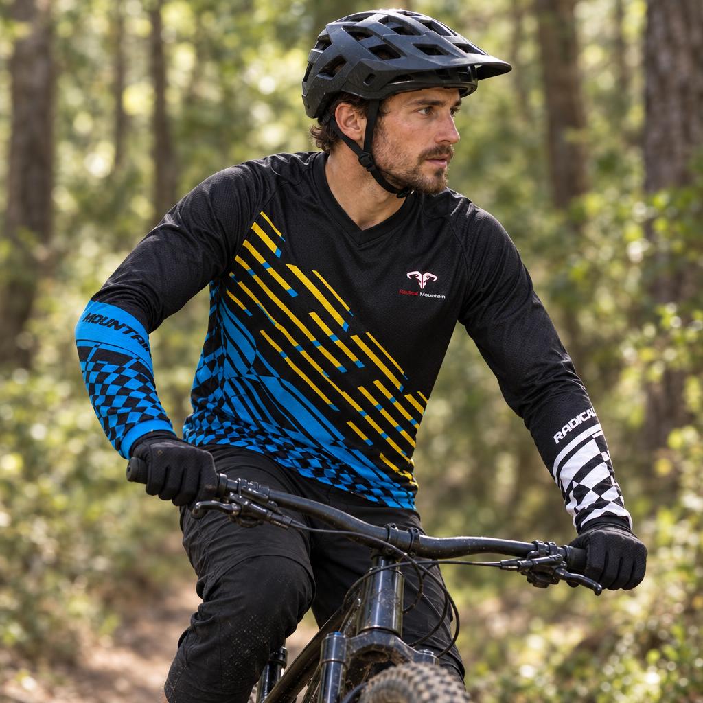 Jersey Mtb Radical Mountain Negro/azul M Radical Mountain