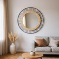 Espejo Joe 45cm Metal MDF en living moderno beige - Atmosphera Francia