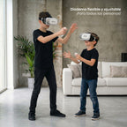 Dos personas usando los lentes VR Box LEVO en casa