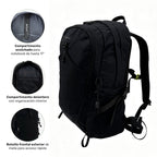 Mochila Outdoor DayPack Latok 25L Negro Lhotse, compartimento para notebook de 17" y bolsillos frontales