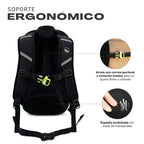 Mochila Outdoor DayPack Latok 25L Negro Lhotse, espalda con malla 3D, correa pectoral y cinturón lumbar