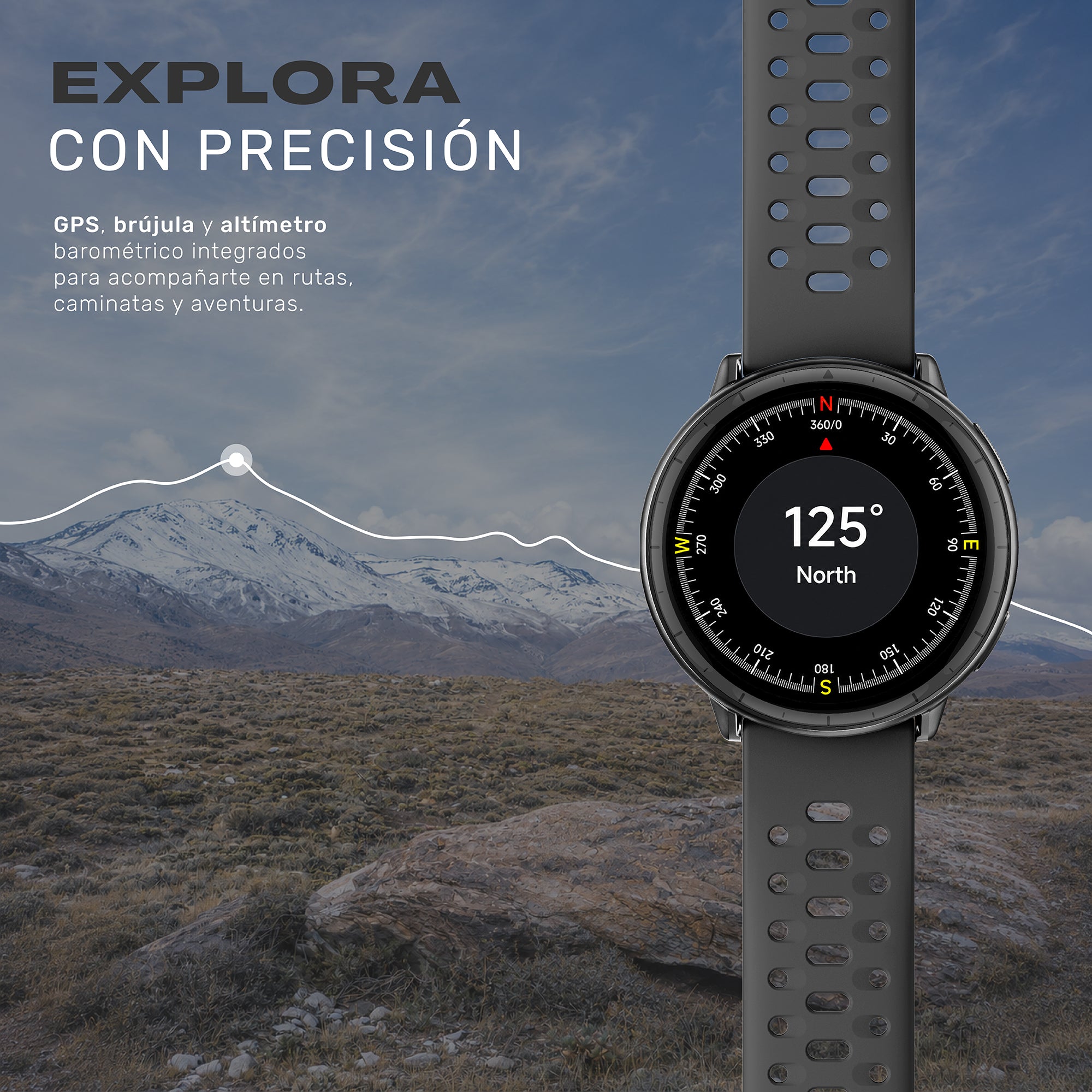 Reloj Smartwatch GPS Shar T1 43,5mm Lhotse Negro 6