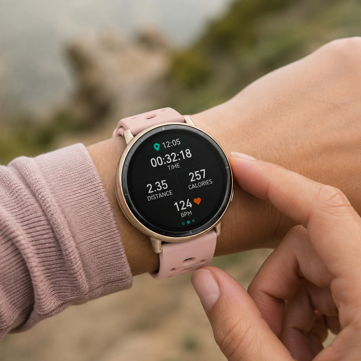 Rosa · Reloj Smartwatch GPS Shar T1 43,5mm Lhotse 2