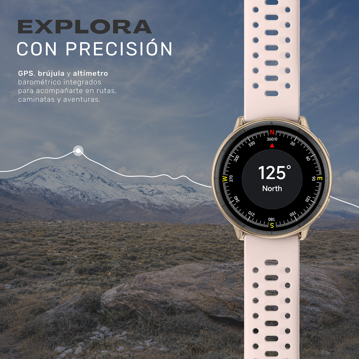 Reloj Smartwatch GPS Shar T1 43,5mm Lhotse Rosa 6