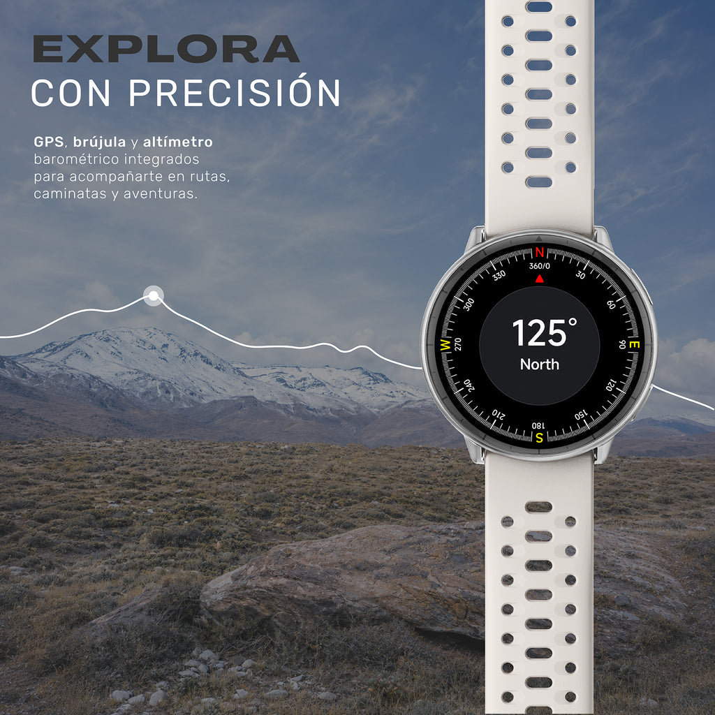 Reloj Smartwatch GPS Shar T1 43,5mm Lhotse Crema 6