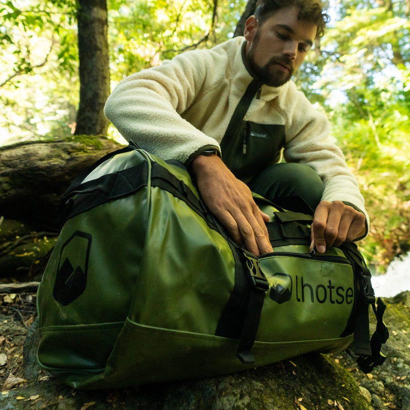 Equipamiento Lhotse, bolso duffel verde outdoor