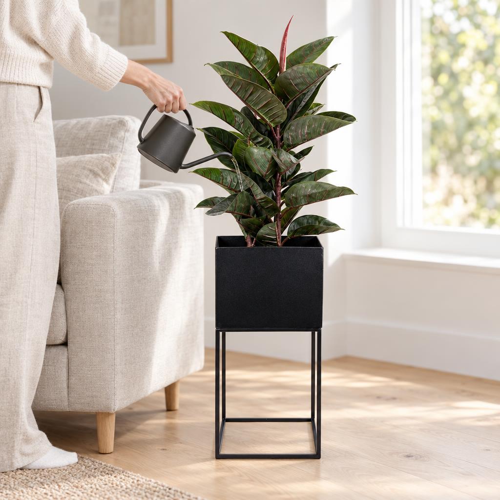 Macetero Metal Negro 28X28X55 DAY