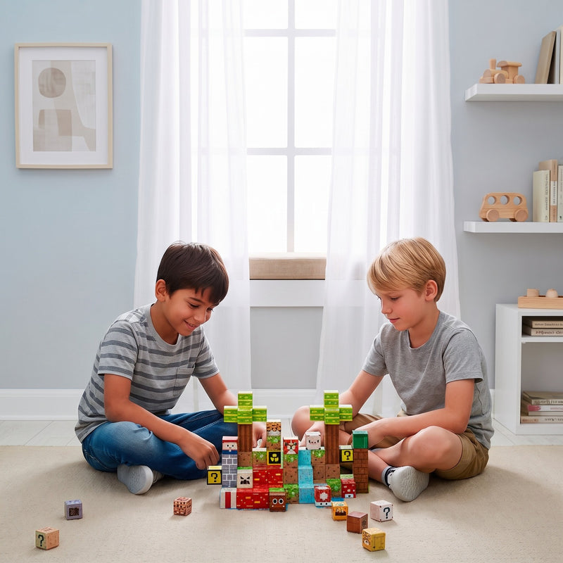 ⁠Juego Bloques Magnéticos 146pcs MineBlocks Mapa Bandú