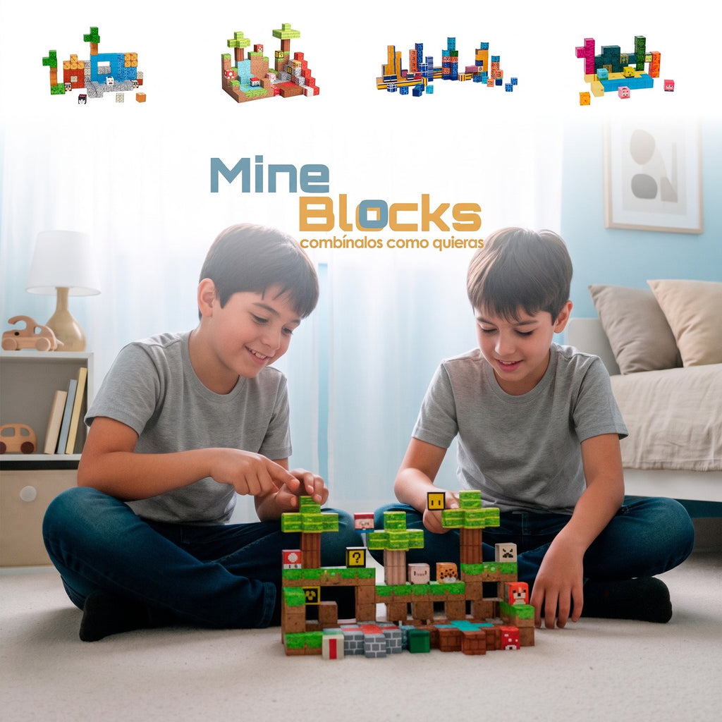 MineBlocks Mundo Bandú: niños jugando con sus construcciones