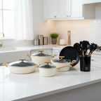Batería Cocina Savannah 9pzs + Set 12 Utensilios Negro