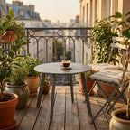 Mesa Terraza Redonda Metal Gráfito D. 50 X 45 cm Atmosphera