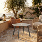 Mesa Terraza Redonda Metal Gráfito D. 50 X 45 cm Atmosphera