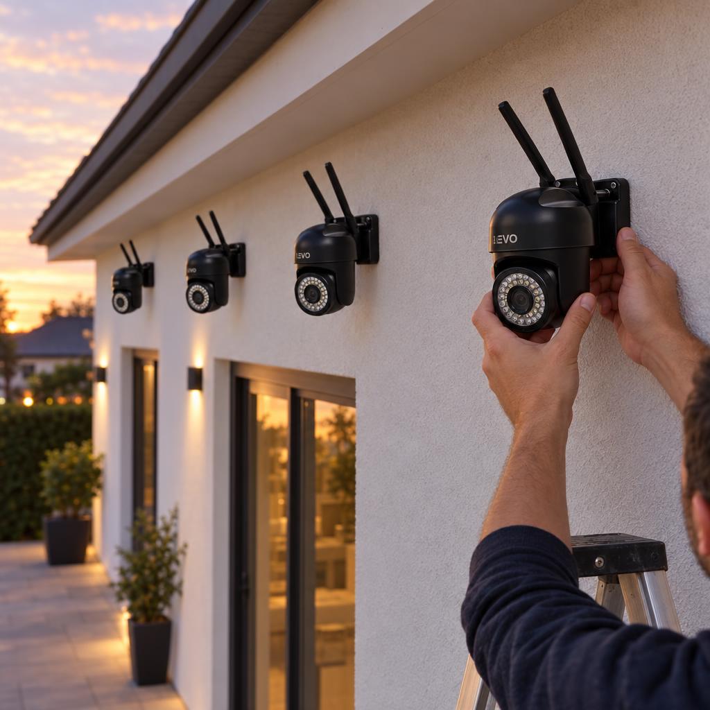 Pack 4x Cámara Seguridad Wifi 5G 2MP Guardpro X5 Negro LEVO