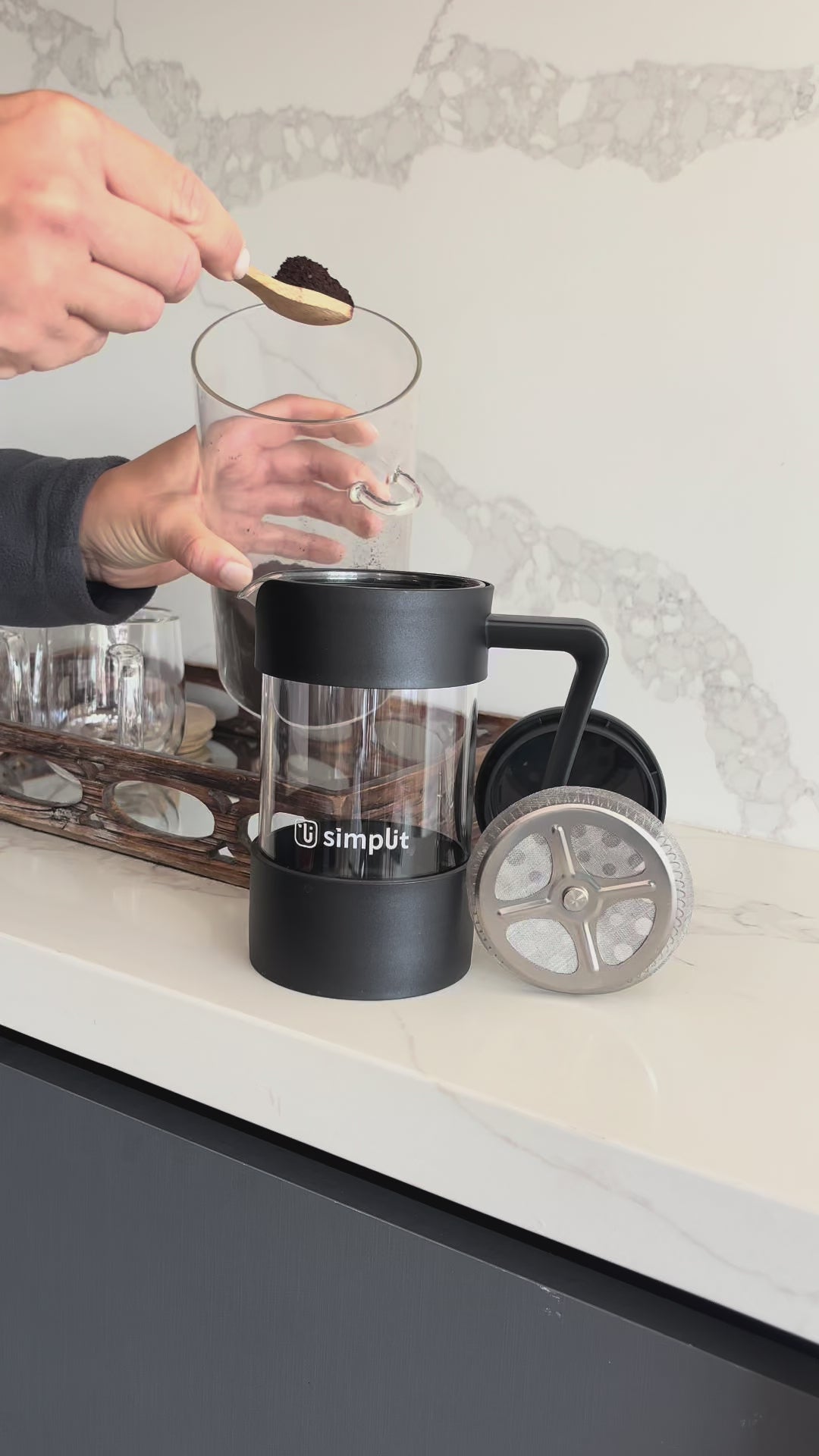 Video Cafetera Prensa Francesa Negra 600 ml Simplit