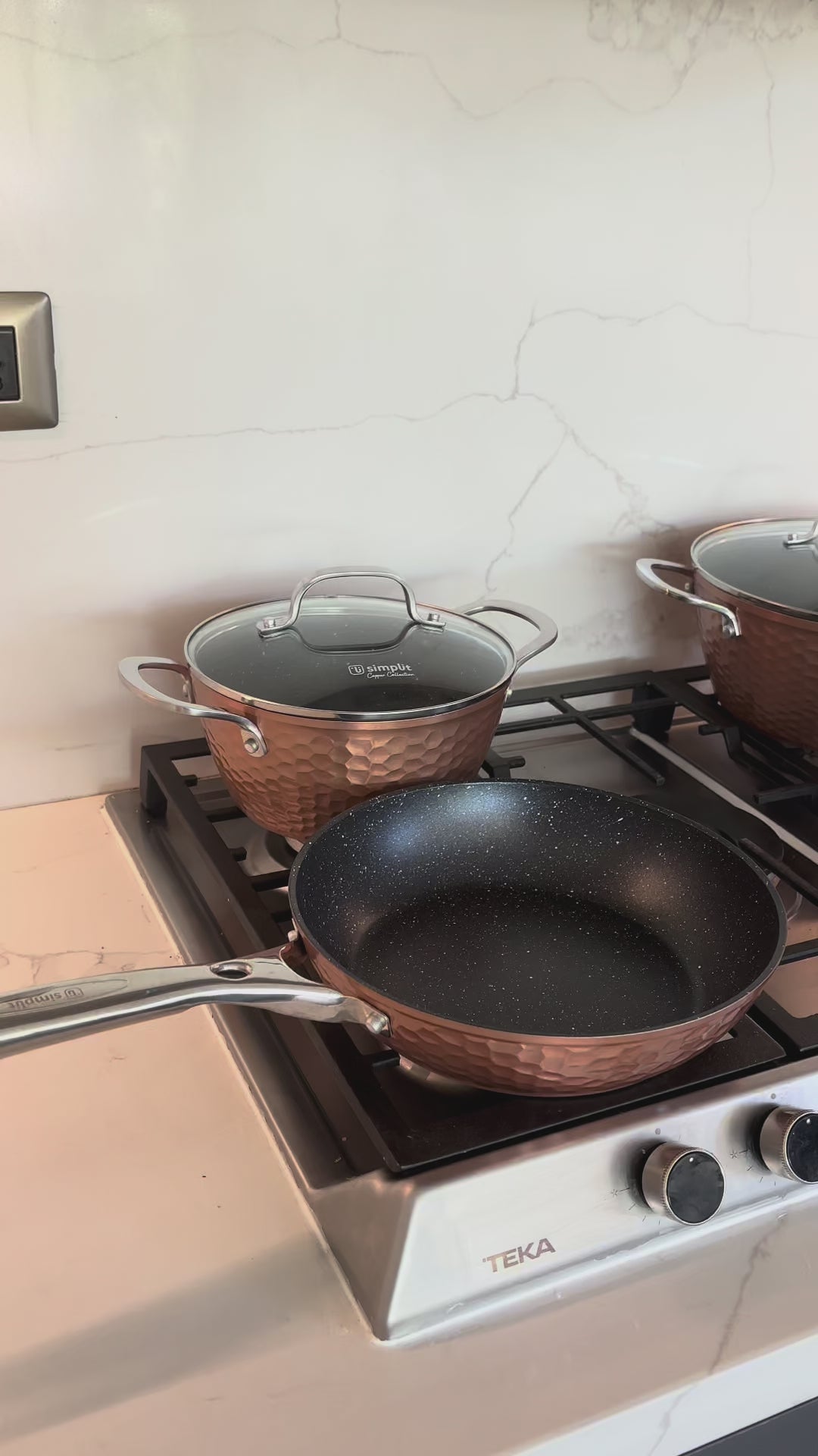 Video Batería de Cocina Antiadherente Copper 7 Piezas Simplit