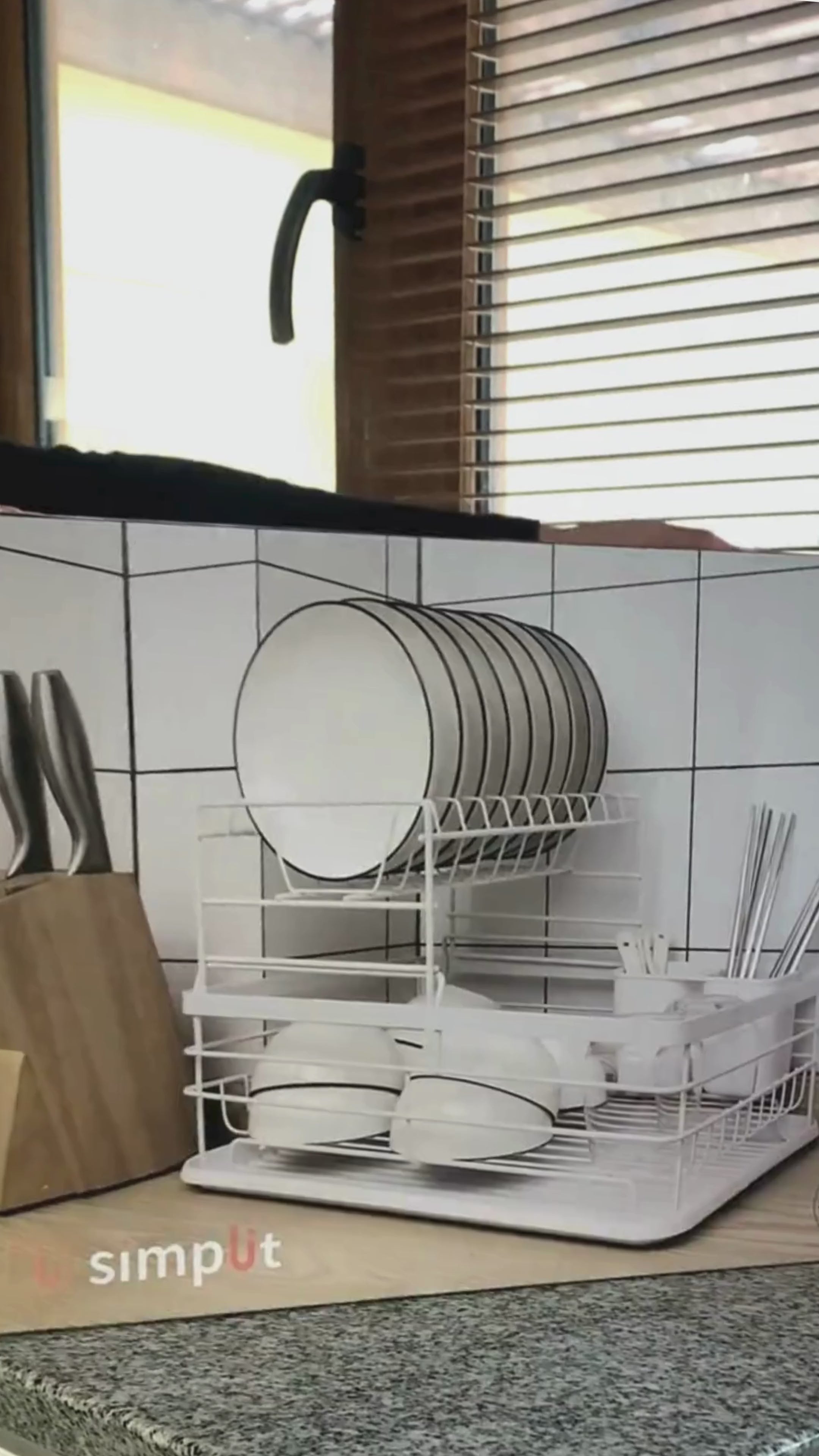 Video Secaplatos Escurridor 2 Niveles Acero Inox Blanco Simplit
