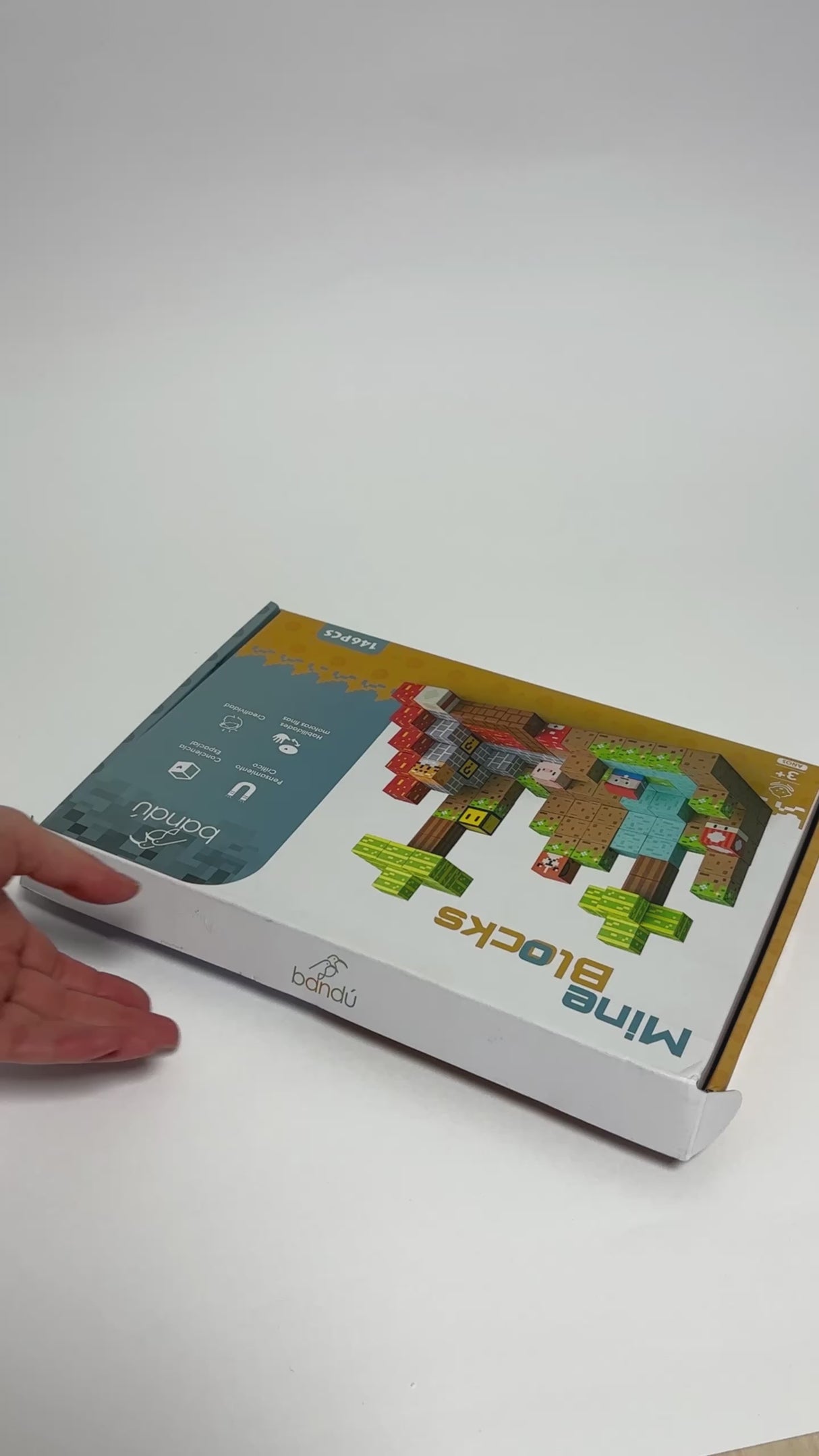 Video ⁠Juego Bloques Magnéticos 146pcs MineBlocks Mapa Bandú