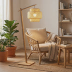 Lámpara de Pie Arco Liby Bambú Natural Atmosphera — lifestyle