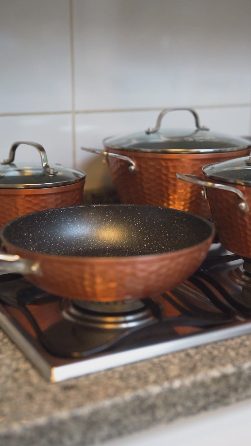 Video Batería de Cocina Antiadherente Copper 7 Piezas Simplit