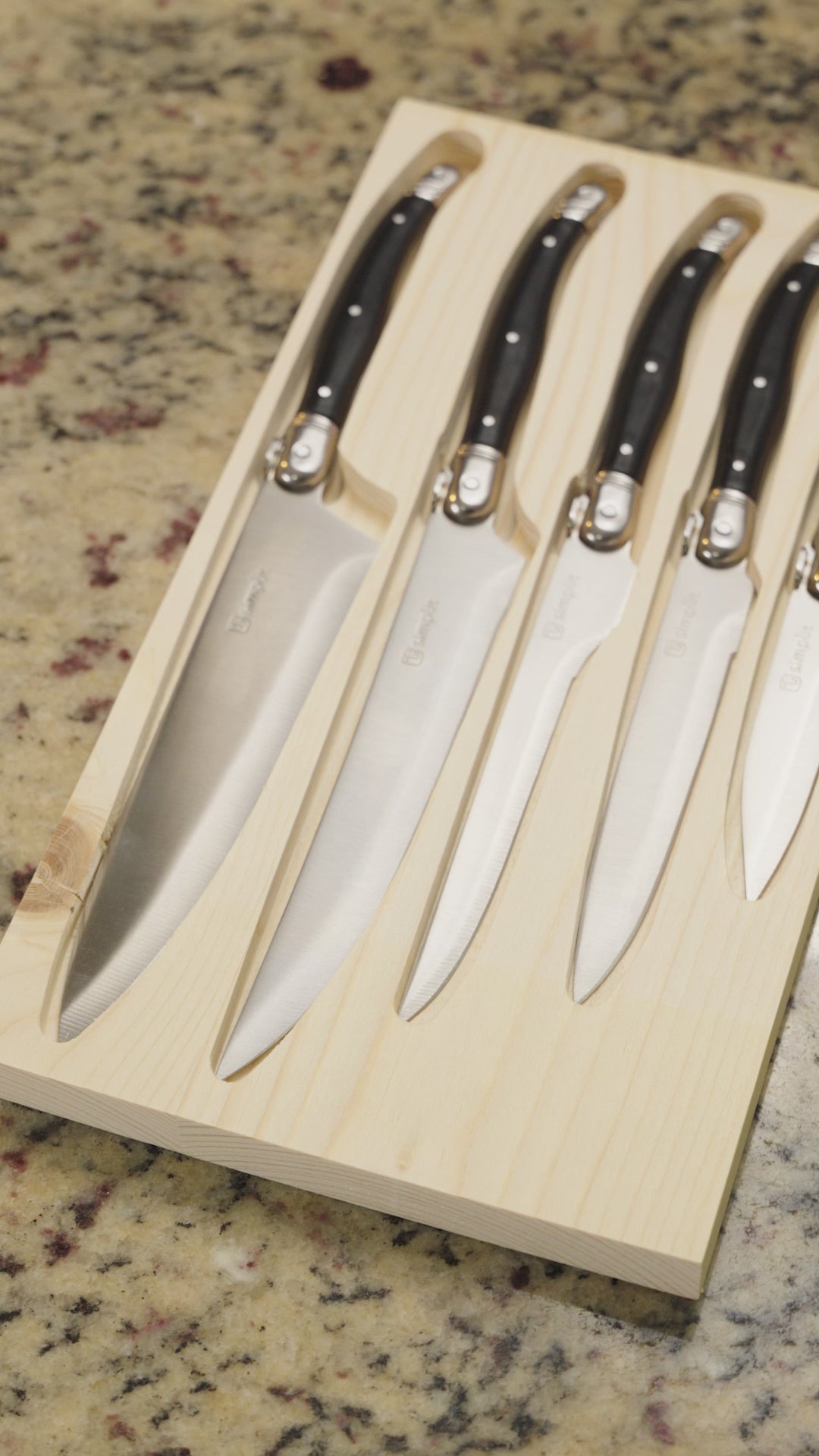 Video Set Cuchillos 5 pcs Paris Acero Inoxidable Simplit