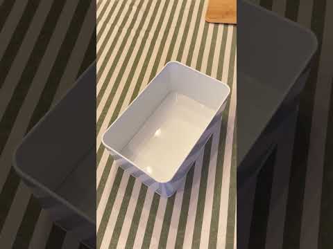 Panera Metálica con Tapa Bamboo Blanca Simplit