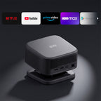 LEVO Proyector Portátil Smart Flux — packshot con las apps de streaming