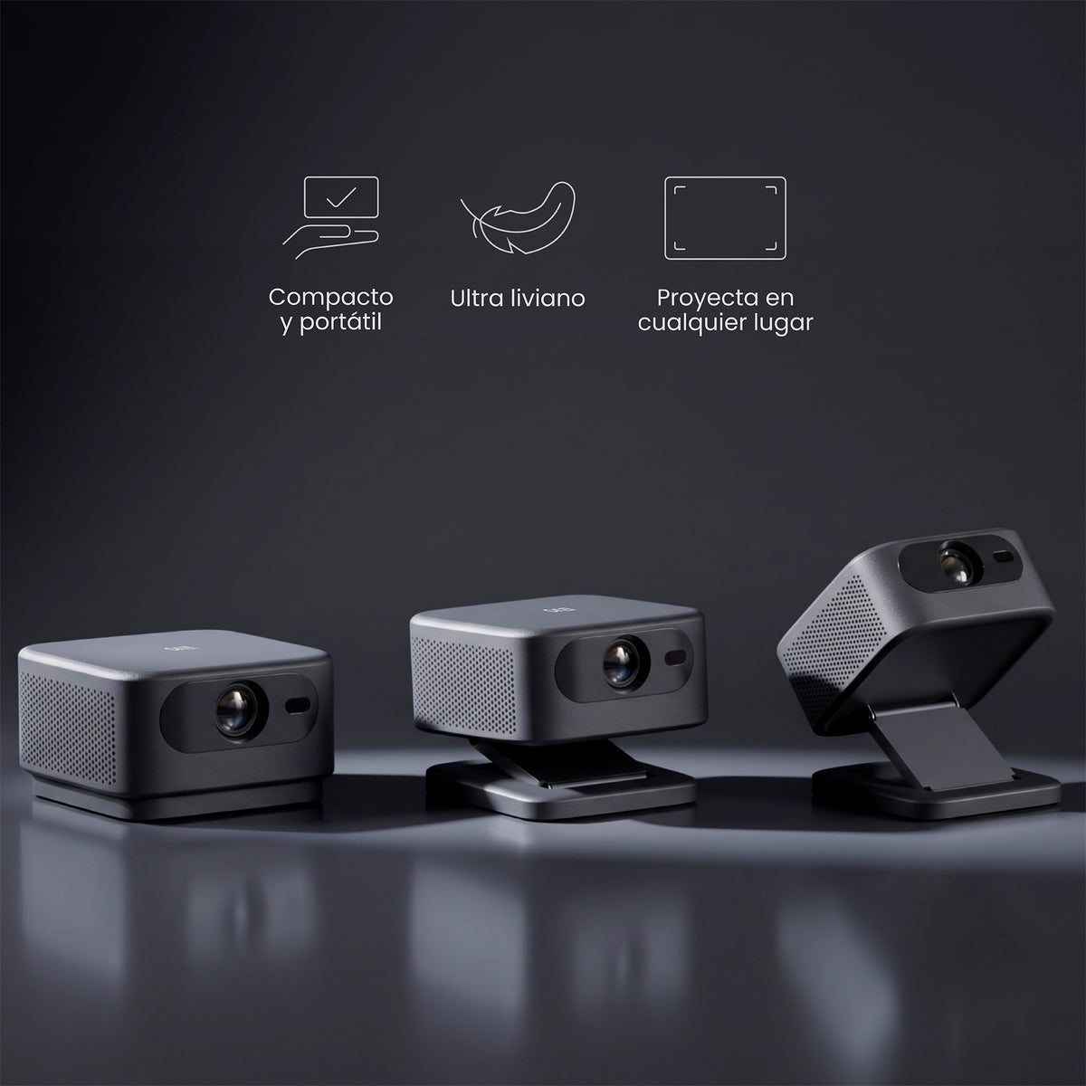 LEVO Proyector Portátil Smart Flux — diseño compacto y rotación
