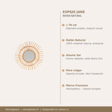 Espejo Jane Ratán 76cm características ratán natural diseño sol Atmosphera