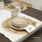 Juego Loza Cerámica 30 pcs Siena 6 personas Simplit — puesto de mesa con plato hondo, cerámica gres