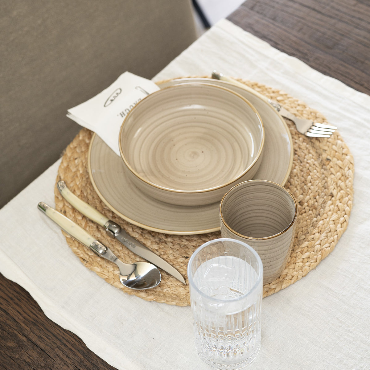 Juego Loza Cerámica 30 pcs Siena 6 personas Simplit — puesto de mesa completo con vaso y cubiertos