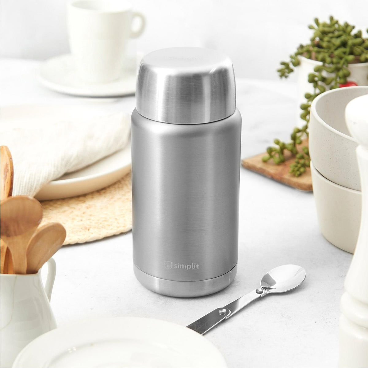 Termo de Comida Insulado Acero Inox 750 ml Gris Simplit — foto 2