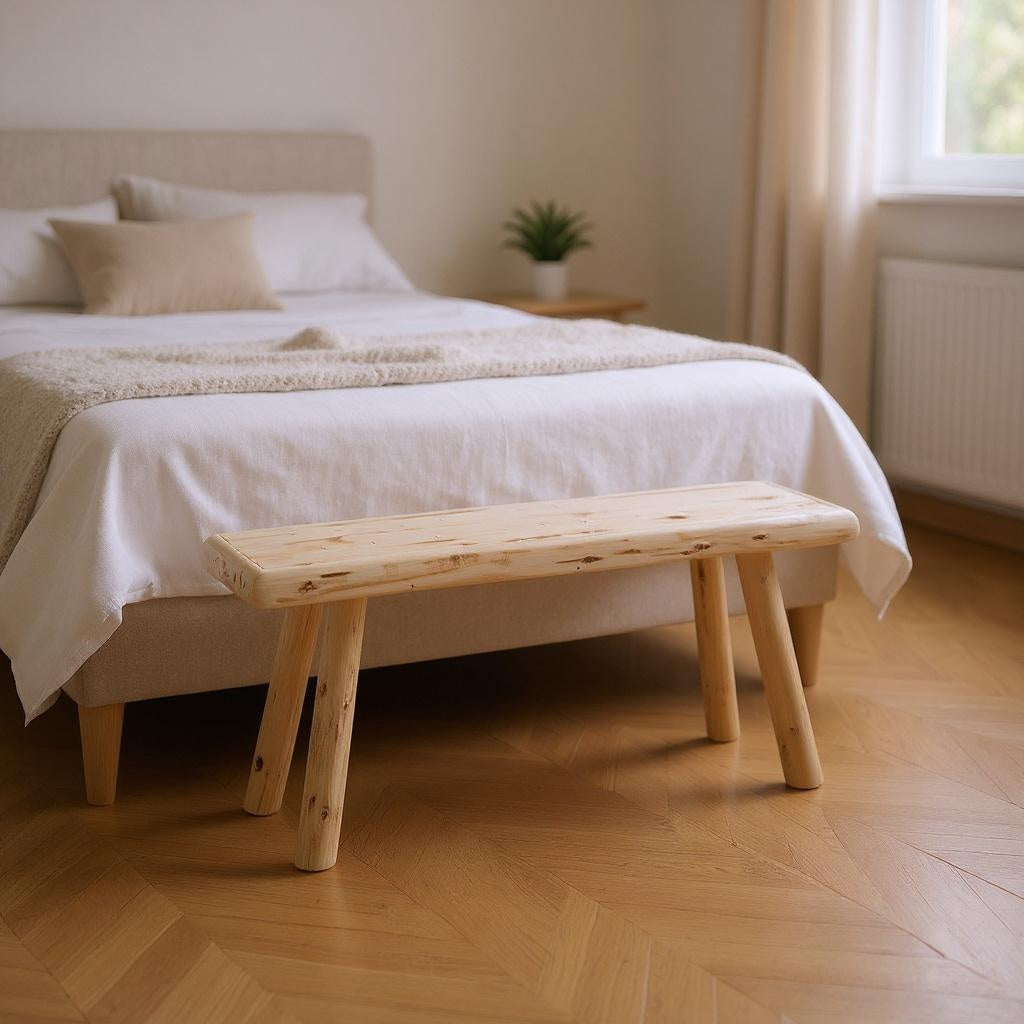 Banco Woody 70x27 madera natural rustica pie de cama dormitorio - Atmosphera Francia